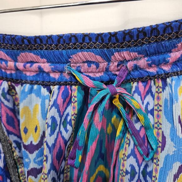 Zara Tribal Flowy Short Skirt Blue Size XS - Picture 5 of 8